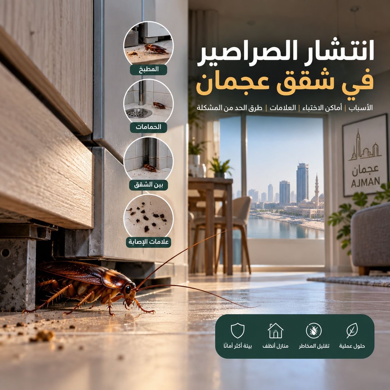 انتشار الصراصير عجمان
