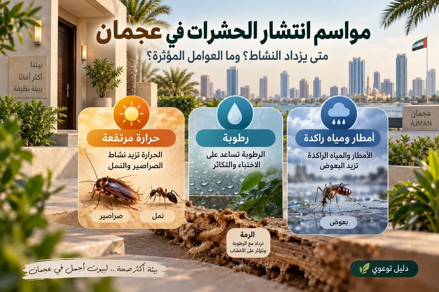 مواسم انتشار الحشرات عجمان